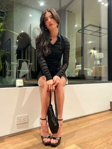 Charli Damelio Sexy Black Mini Skirt Set Leaked photo 3