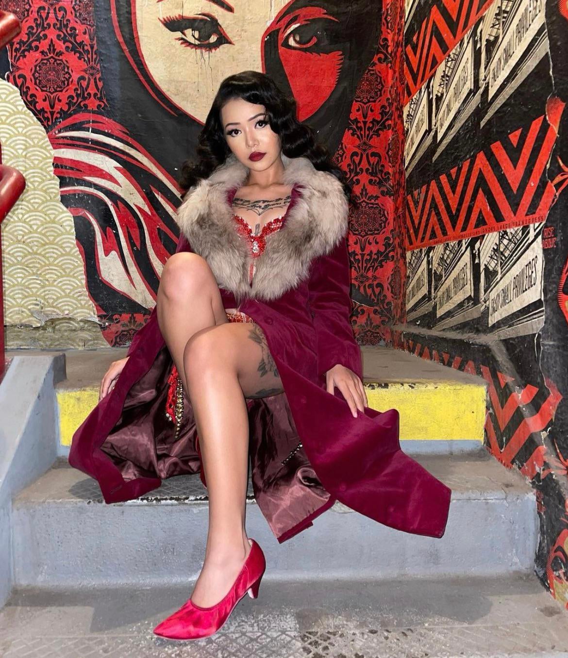 Bella Poarch Sexy Red Dress