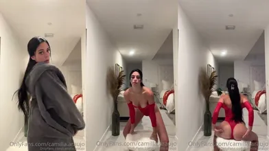 Camilla Araujo Red Bodysuit Masturbation Through Panties Video Leaked