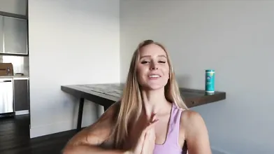 Caroline Zalog Table Cleaning Tease Video