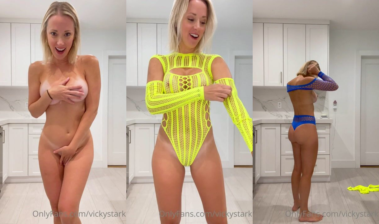Vicky Stark Nude Mesh Outfits Try-On Onlyfans Video Leaked