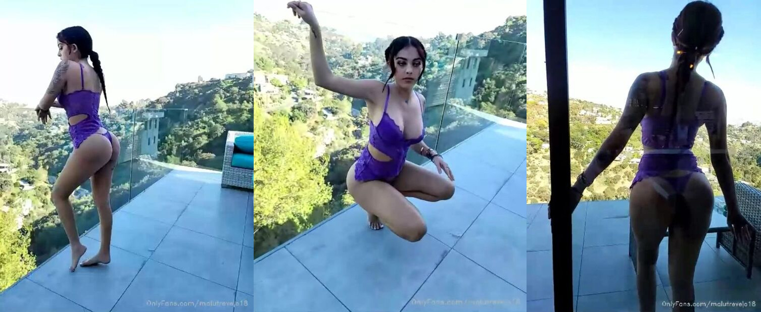Malu Trevejo Ass Purple Lingerie Onlyfans Video Leaked