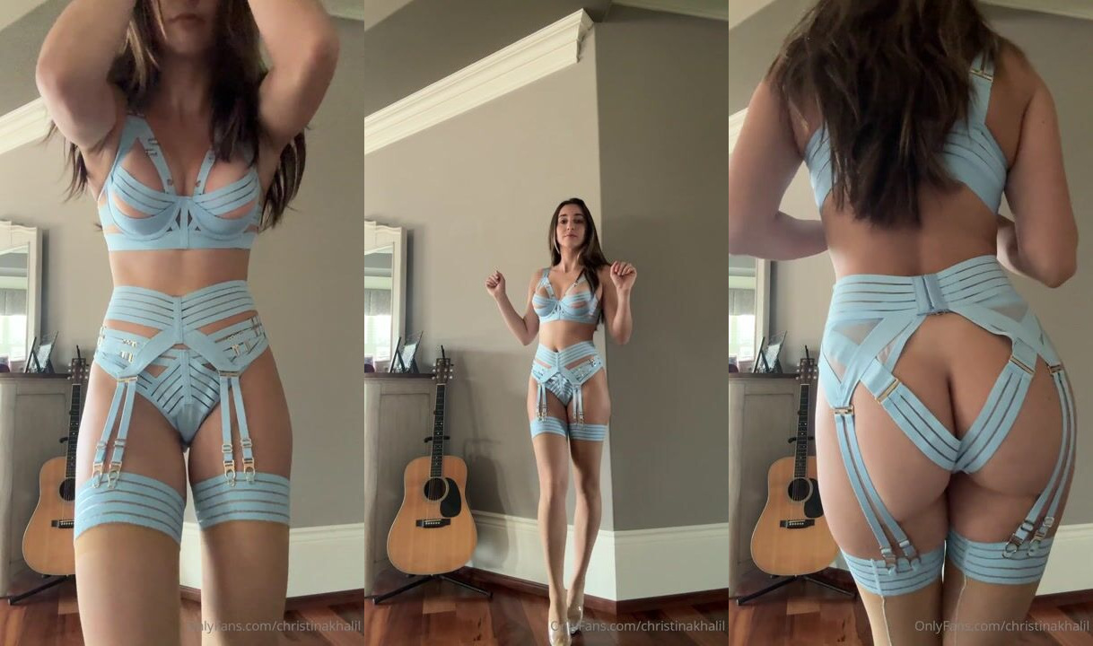 Christina Khalil Baby Blue Lingerie Try-On Onlyfans Video Leaked