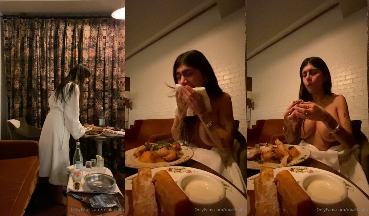 Mia Khalifa Making Hotel Dinner Topless Video Leaked