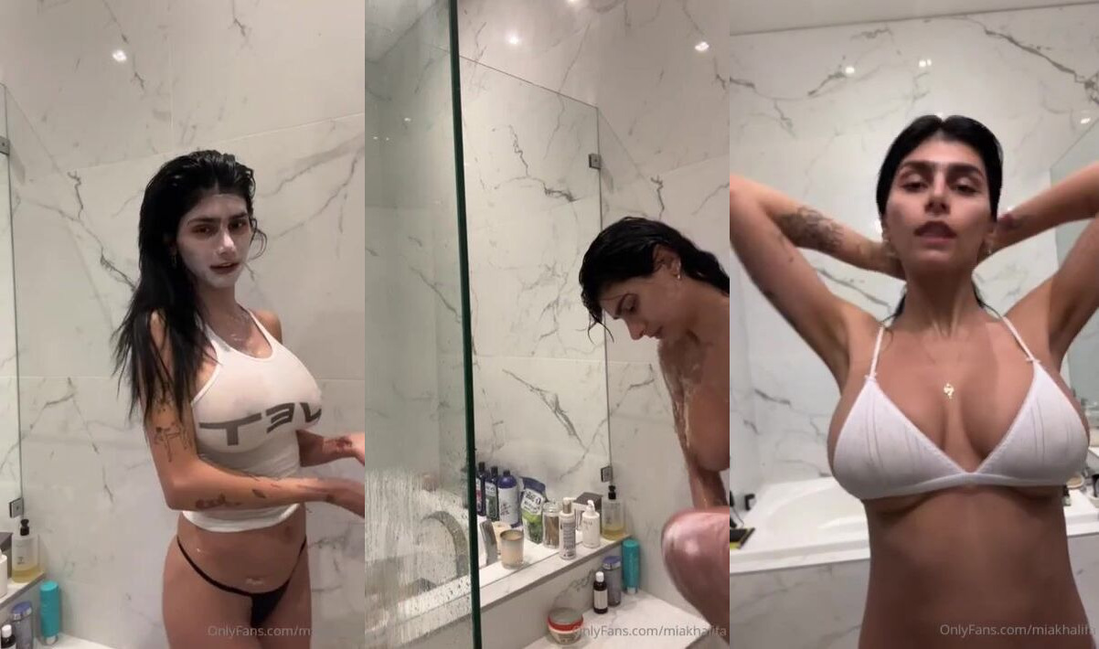 Mia Khalifa Nude Wet Tank Top Shower OnlyFans Livestream Leaked