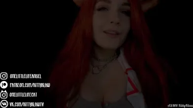 KittyKlaw ASMR Red Furry Lens licking & Mouth Sounds