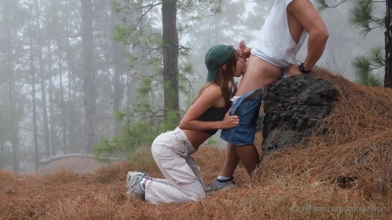 Anna Ralphs Outdoor Forest Blowjob Cum Swallow Video Leaked