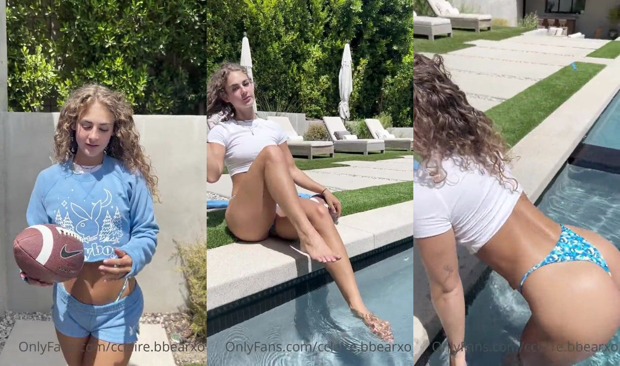 Claire Stone Wet See Through Shirt Pool Video Leaked