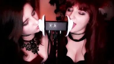 AftynRose ASMR Twin Ear Licking & Biting Babes Video