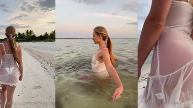 Caroline Zalog Tits Wet Sheer Lingerie POV Video Leaked