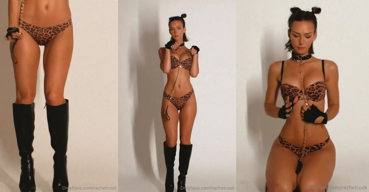 Rachel Cook Leash Lingerie Leopard Print OnlyFans Video