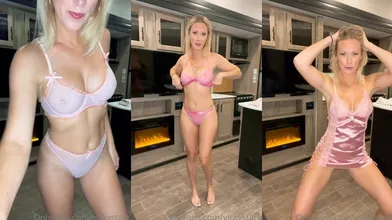 Vicky Stark Pink Lingerie Try On Haul Onlyfans Video Leaked