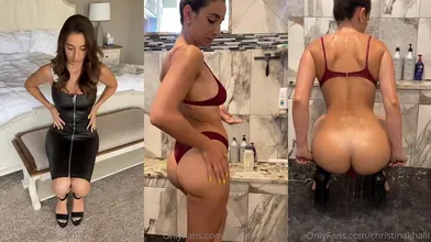 Christina Khalil Bikini Shower Strip Video Leaked