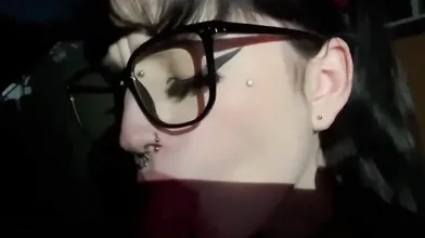 Pierced Goth Girl Spitreligion Gives A Blowjob Outdoors