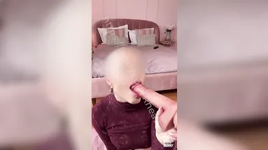 Glamorous Blonde Sucks A Dildo