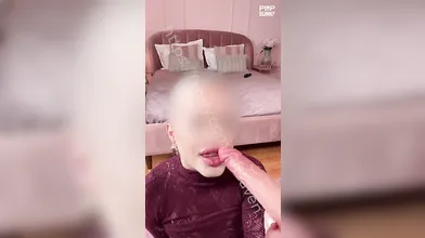 Glamorous Blonde Sucks A Dildo