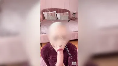 Glamorous Blonde Sucks A Dildo