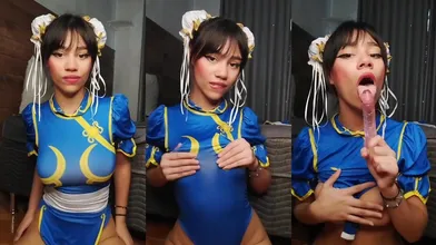 Mayumi PKS Squeezes Her Tits As Chun-Li