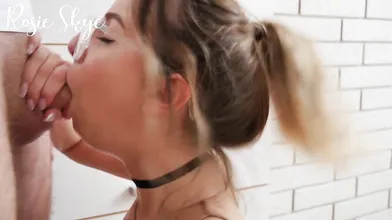 Rosie Skye Shows Off Her Blowjob Skills