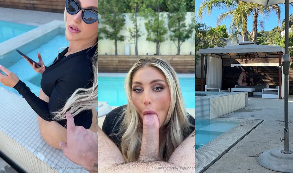 Kayley Gunner's Sloppy Blowjob by the Pool