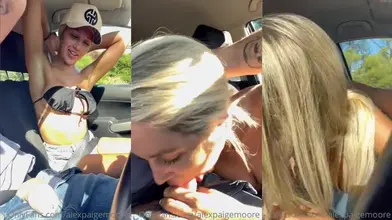 Alex Paige Moore's Outdoor Car Blowjob Adventure