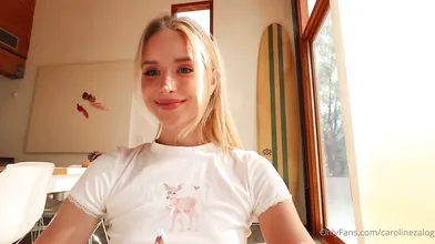 Caroline Zalog Strips to Try On New Jeans