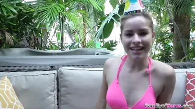 Lilly Ford's Outdoor Blowjob Gift for Stepdad
