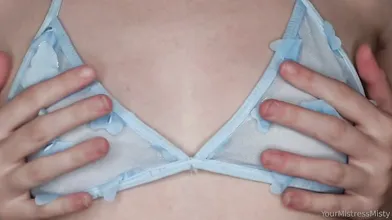 Lustelf Jiggling Her Small Breasts in a Bra
