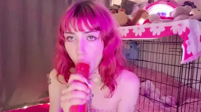 Schizobimb0's Rough Deepthroat with Pink Dildo