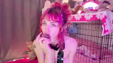 Schizobimb0's Rough Deepthroat with Pink Dildo