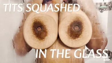 Big Boobs Pressed Against Shower Glass