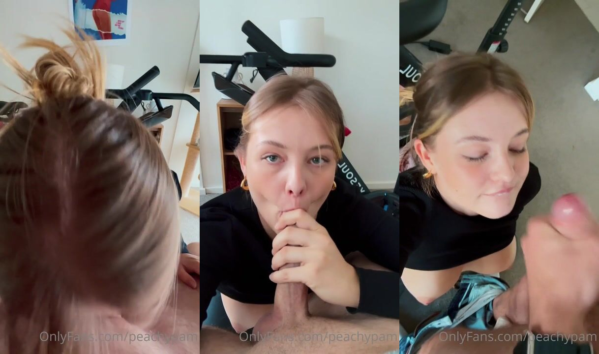 Peachypam's Blowjob Ends with a Steamy Facial