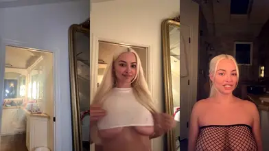 Lindsey Pelas Teases Her Huge Boobs in Live Stream