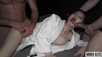 Marin Nico's Intense Gangbang with Three Men Taking Turns