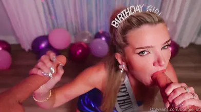 Bougie_Bb's Birthday: Double Dildo Masturbation Fun