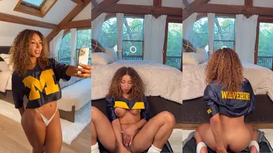 Mia Sorety Squirts in Michigan Jersey