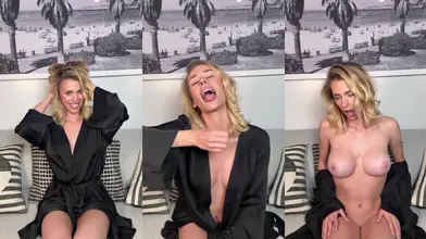 Wildhalli Blonde Strips Naked Giving JOI