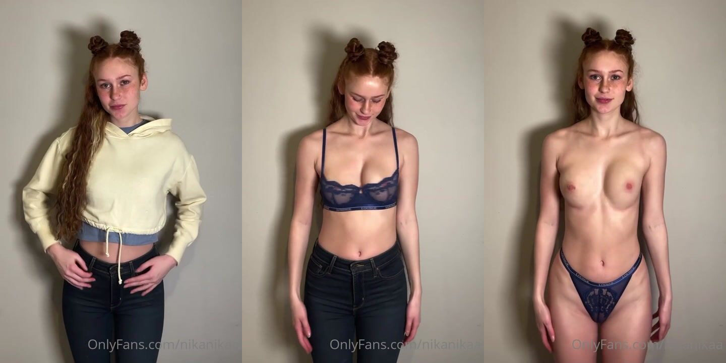 A adolescente Nika Parker mostra sua lingerie e brinca com os peitos