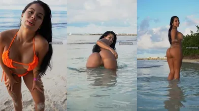 Steffy Moreno Goes Swimming On A Nudist Beach
