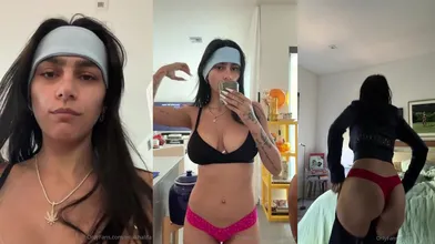 Mia Khalifa Seduces In Her Underwear With Her Tits Out