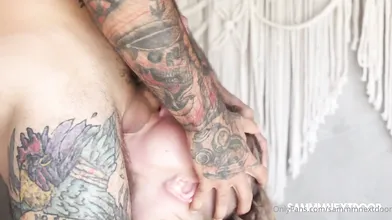 Sammmnextdoor Gets Her Throat Fucked And Her Mouth Filled With Cum