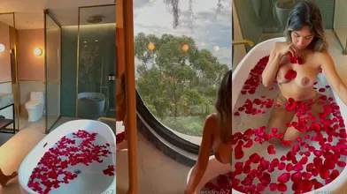 Jessie Romero Showing Off Her Body In A Bathtub