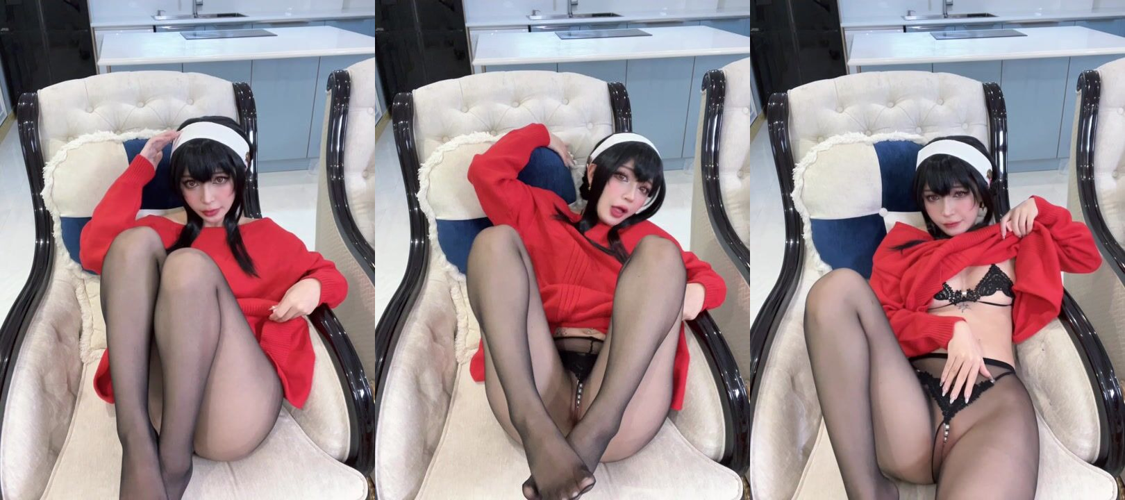 Umeko J écarte les jambes et montre sa chatte