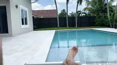 Teen Valerica Steele Gives Blowjob In A Swimming Pool