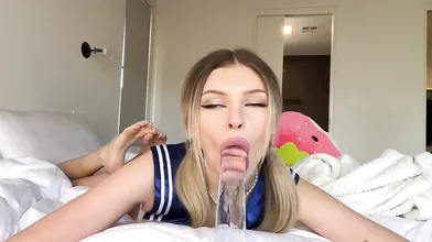 Mila Sobolov Sucks A Dildo