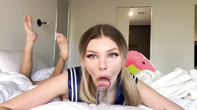 Mila Sobolov Sucks A Dildo