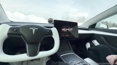 Juliette Stj Blows A Cock In A Tesla