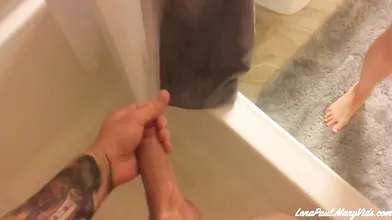 Lena Paul Blows Her Boyfriend To Get Him Out Of The Shower