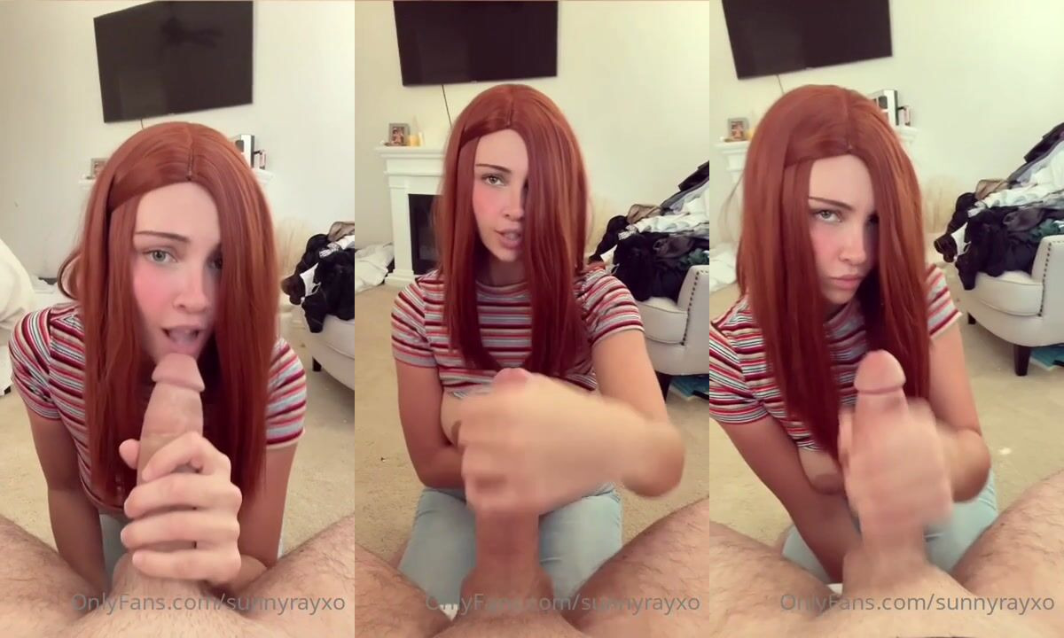 Horny Redhead Sunny Ray Handjob Pov