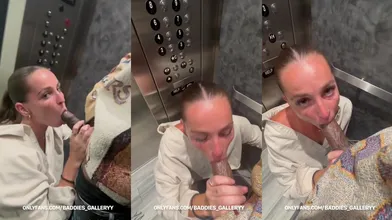 Ashley Aoky Blows A BBC In The Elevator